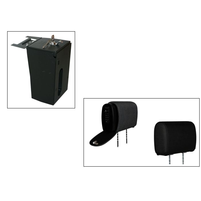 Tuffy Console Safe w/ Cam Lock w/Headrest safe Black Cloth for Jeep JK Wrangler