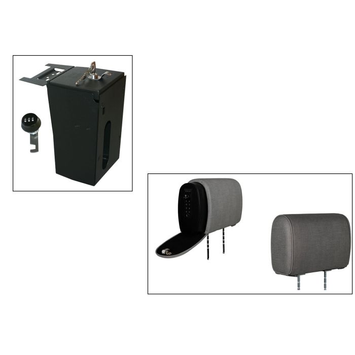 Tuffy Console Safe w/ Combo Lock w/Headrest safe Dark Gray Cloth for Jeep JK Wrangler