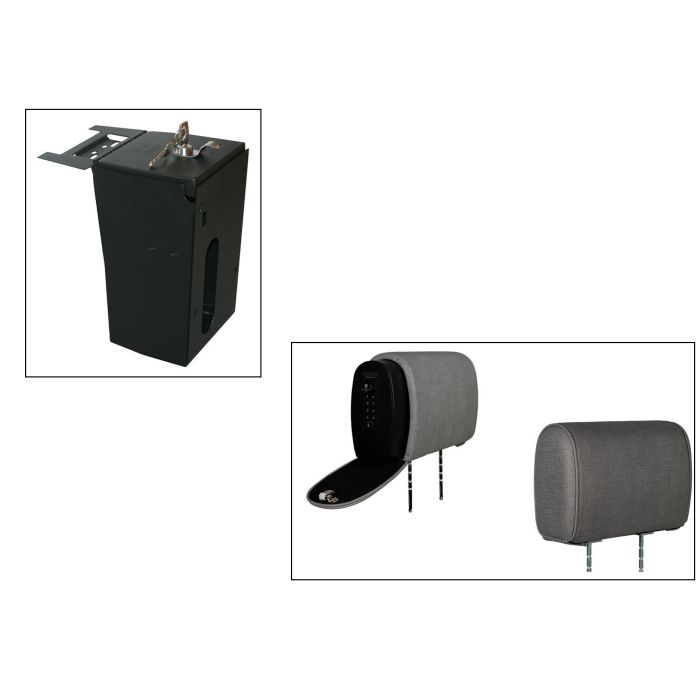 Tuffy Console Safe w/ Cam Lock w/Headrest safe Dark Gray Cloth for Jeep JK Wrangler