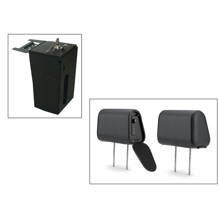 Tuffy Console Safe w/ Cam Lock w/Headrest safe Charcoal Cloth for Jeep JK Wrangler