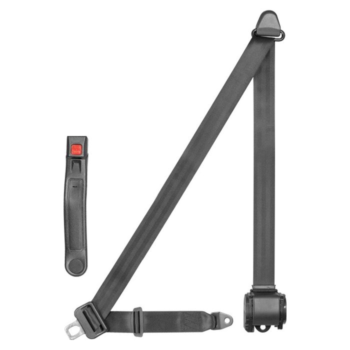 Corbeau 43321B 3-Point Retractable Seat Belt in Black 