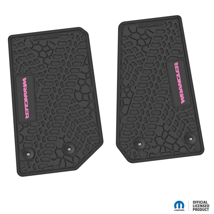 14-18 Jeep JK 2 Dr Front -Tire Tread/Scorched Earth Scene w/ Wrangler Insert - Black w/ Pink Insert