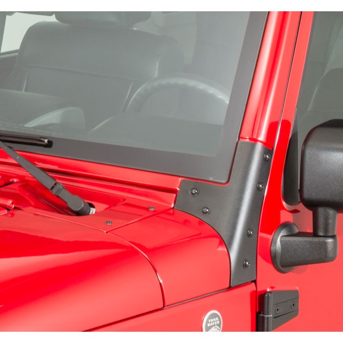 Kentrol  Stainless Steel Windshield Supports for 07-18 Jeep Wrangler JK
