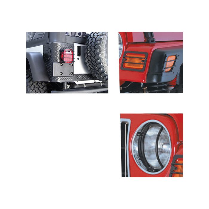 RR 8PC EURO GUARD LIT KIT BLK 97-06 TJ