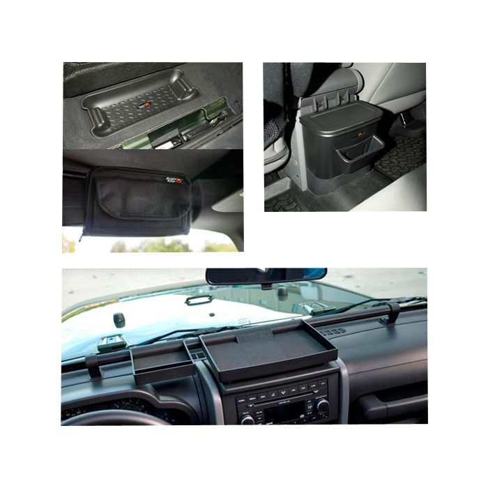 Rugged Ridge 12496.16 4 Piece Interior Storage Kit in Black for 07-10 Jeep Wrangler JK