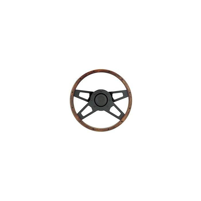 CHALLENGER STEERING WHEEL-WALNUT W/BLK