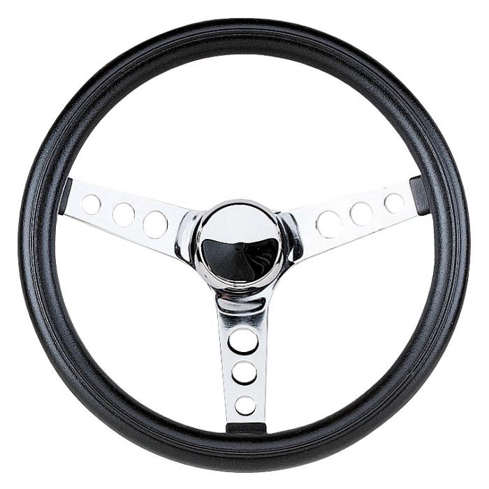 Grant Products 838 Classic Steering Wheel in Black Cushion Grip with Chrome Spokes