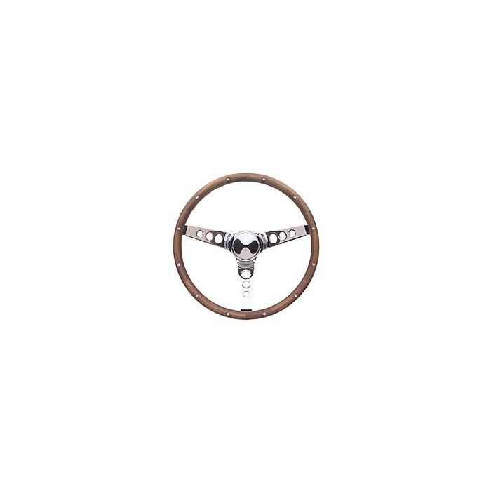 CLASSIC STEERING WHEEL-WALNUT W/CHROME
