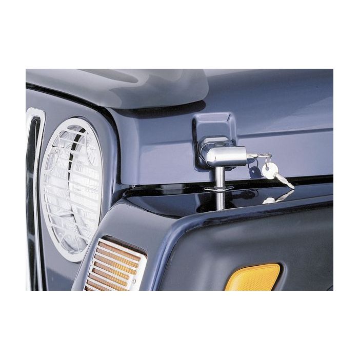 OMIX 11302.03 Chrome Locking Hood Latch Set for 97-06 Jeep Wrangler TJ