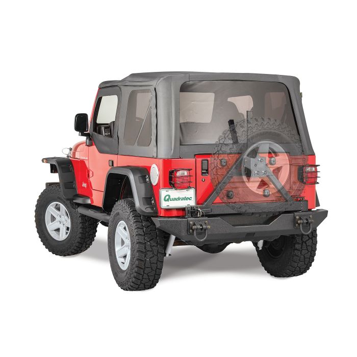 Rugged Ridge  Xtreme Heavy Duty Rear Bumper & Tire Carrier in Textured Black for 76-06 Jeep CJ-5, CJ-7, CJ-8 Scrambler, Wrangler YJ, TJ & Unlimited