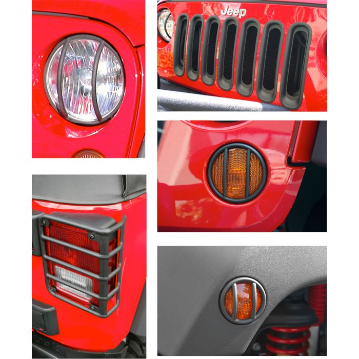 RR 17PC EURO GUARD KIT BLK W/O FOG JK