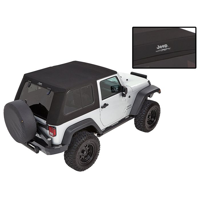 Bestop  Jeep Logo Trektop Pro Soft Top in Black Twill for 07-18 Jeep Wrangler JK 2-Door