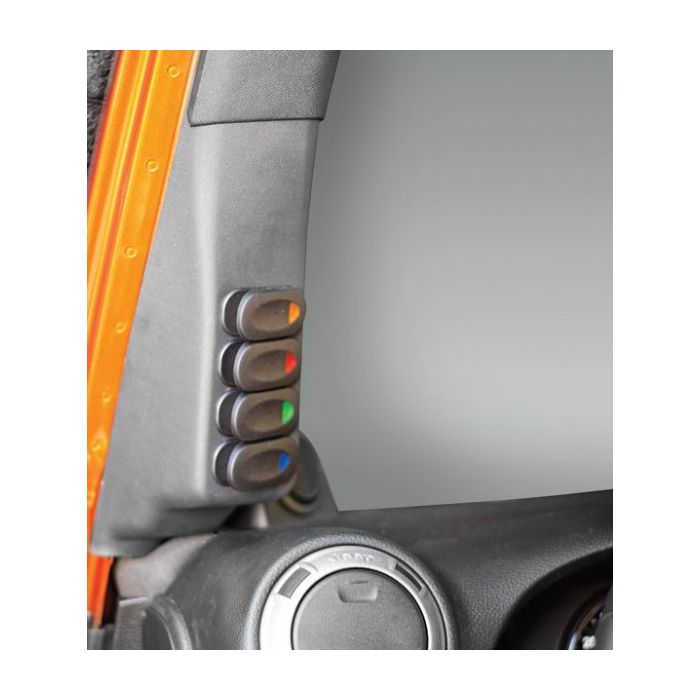 Rugged Ridge 17235.86 A-Pillar Switch Pod with Switches for 07-10 Jeep Wrangler JK
