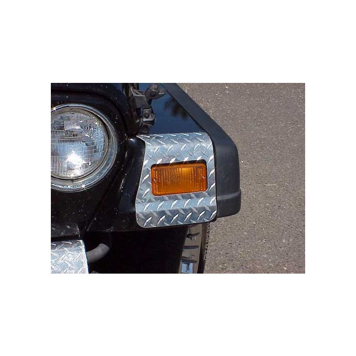 DIA PLATE FR FENDER TIP COVERS YJ-BLACK