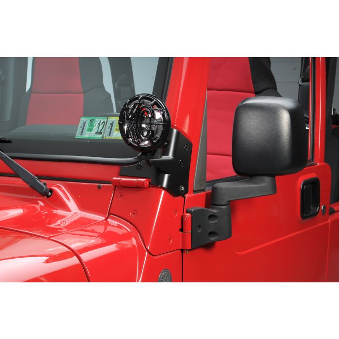Smittybilt 7608 Windshield Light Mounting Bracket in Black for 97-06 Jeep Wrangler TJ & Unlimited