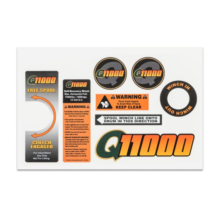 DECAL SET FOR Q11000 WINCH