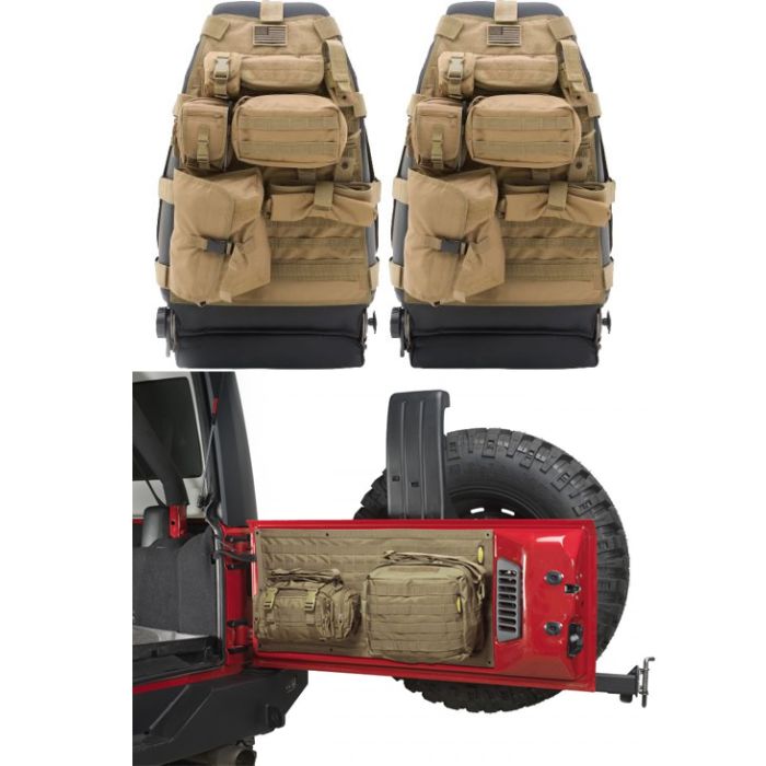 Smittybilt  Front G.E.A.R. Seat Covers with Tailgate Cover for 07-18 Jeep Wrangler JK