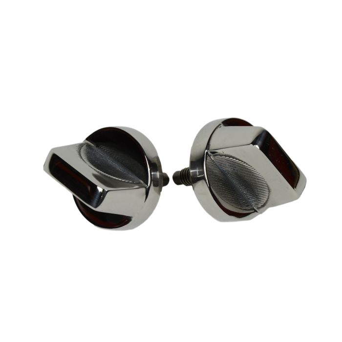 Kentrol  Stainless Steel Windshield Knob Set for 76-95 Jeep CJ & Wrangler YJ