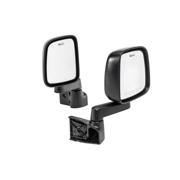 Quadratec  03-06 Factory Styling Replacement Mirror Kit in Black for 87-18 Jeep Wrangler YJ, TJ, 18-21 JK, JL & JT with Aftermarket Tube Doors 