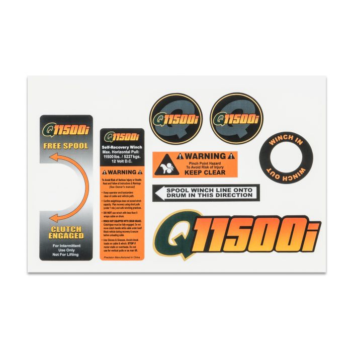 DECAL SET FOR Q11500i WINCH