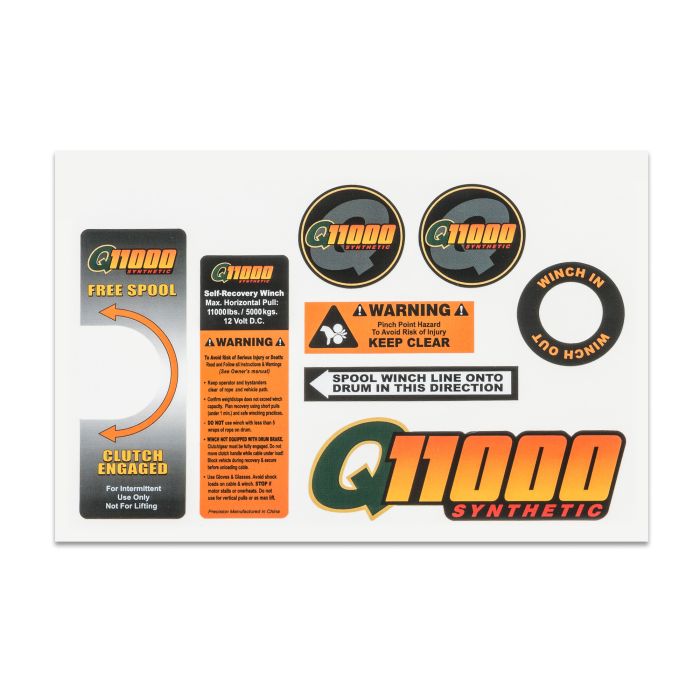 DECAL SET FOR Q11000S WINCH