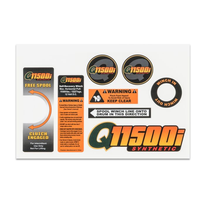 DECAL SET FOR Q11500iS WINCH