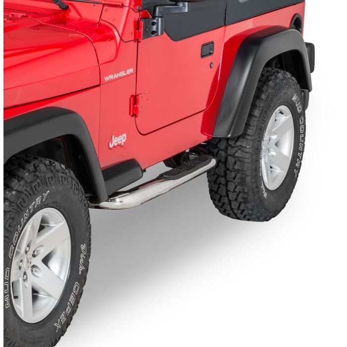 Quadratec  QR3 Front Tube Winch Mount Bumper with Hoop with Rear Tube Bumper & Free Side Steps for 87-06 Jeep Wrangler YJ & TJ