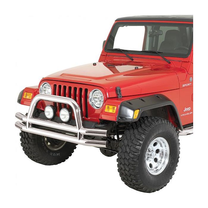 Quadratec  QR3 Dual-Tube Front Bumper with Hoop for 76-06 Jeep CJ, YJ, TJ & Unlimited