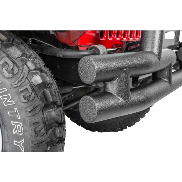 Quadratec  QR3 Dual-Tube Rear Bumper with Hitch for 55-86 Jeep CJ5 & CJ7