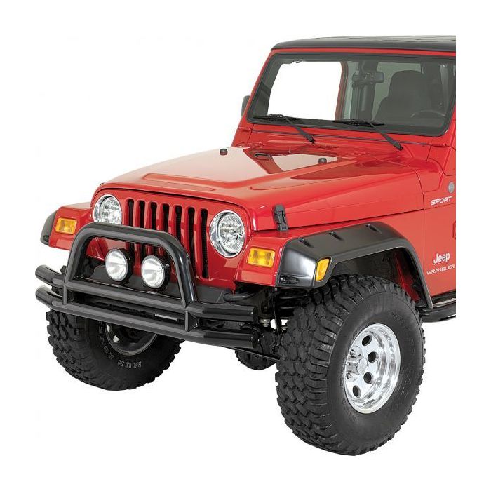 Quadratec  QR3 Dual-Tube Front Bumper with Hoop for 76-06 Jeep CJ, YJ, TJ & Unlimited