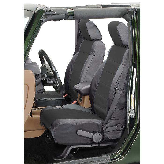 Coverking  Front Ballistic Nylon Seat Covers for 11-12 Jeep Wrangler JK 2 Door with Seat Height Adjuster