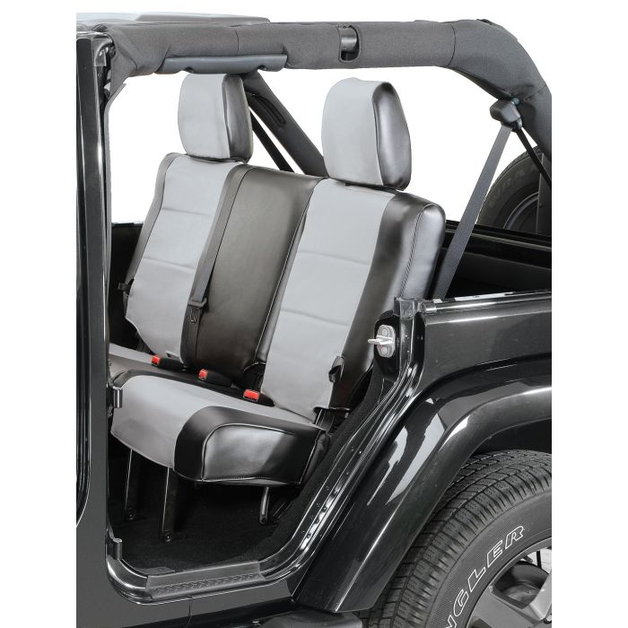 LEATHERTT SEAT CVR RR 07 JKU BLK/GRAY