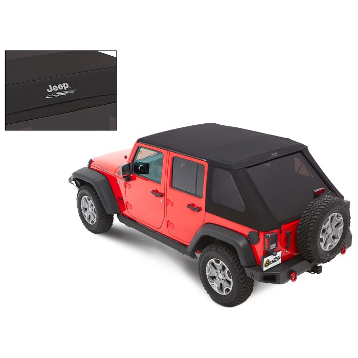Bestop  Jeep Logo Trektop Soft Top for 07-18 Jeep Wrangler JK Unlimited 4-Door
