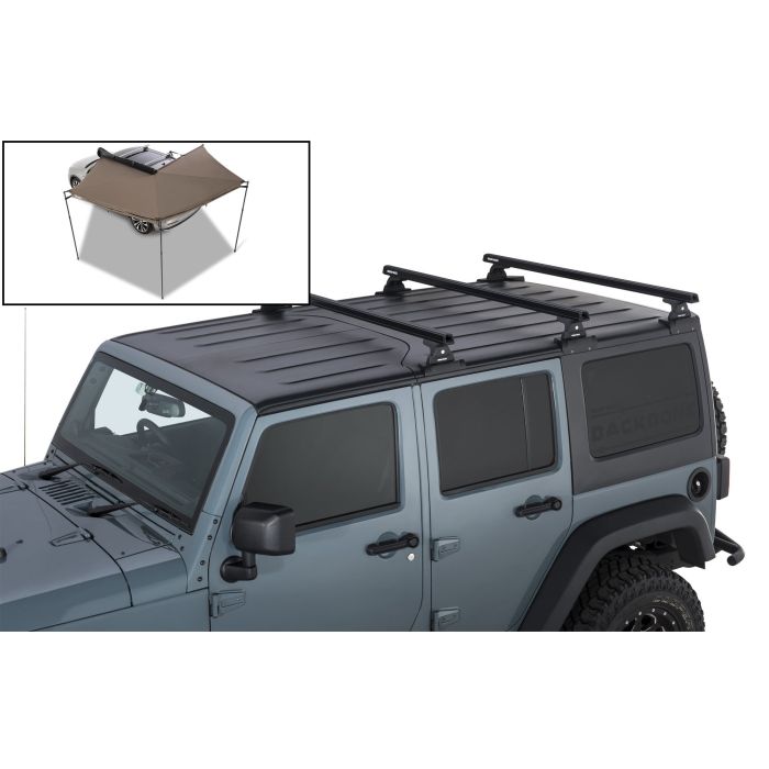 Rhino-Rack  Heavy Duty 3-Bar Backbone Roof Rack for 07-18 Jeep Wrangler Unlimited JK Hardtop