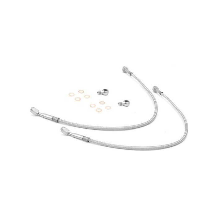 RR SS BRAIDED BRAKE HOSE 97-06 TJ FRONT