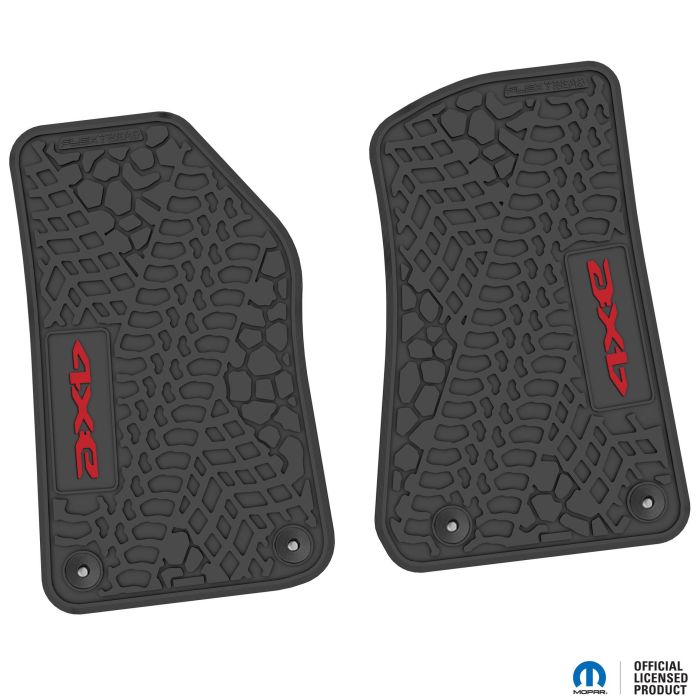 18-24 Jeep JL 2 Dr Front -Tire Tread/Scorched Earth Scene w/ 4xe Insert - Black w/ Red Insert