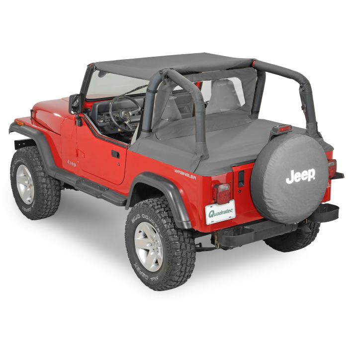 QuadraTop  Tonno Cover for 92-95 Jeep Wrangler YJ with Factory Soft Top and ½ Steel Doors