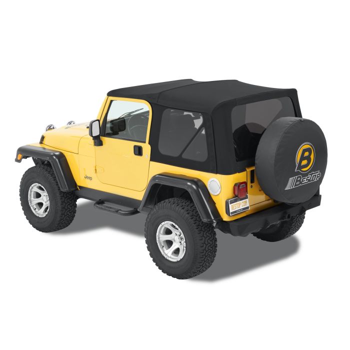 Bestop 79841-17 Twill Replace-a-top Soft Top with Tinted Windows without Doors in Black for 97-06 Jeep Wrangler TJ