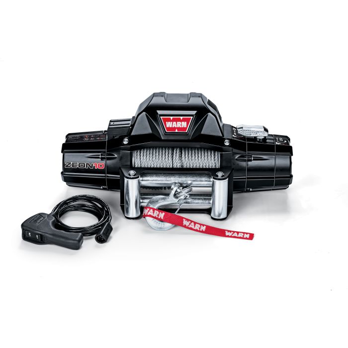 WARN 88990 ZEON 10 Winch with 80' Wire Rope and Roller Fairlead 
