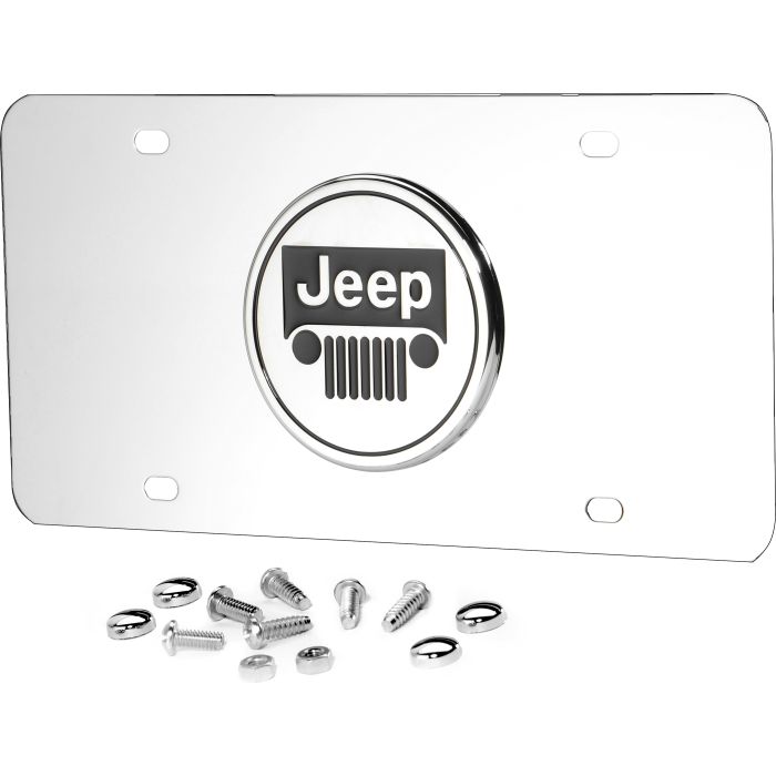 AUG 3D LOGO SS JEEP GRILLE PLATE