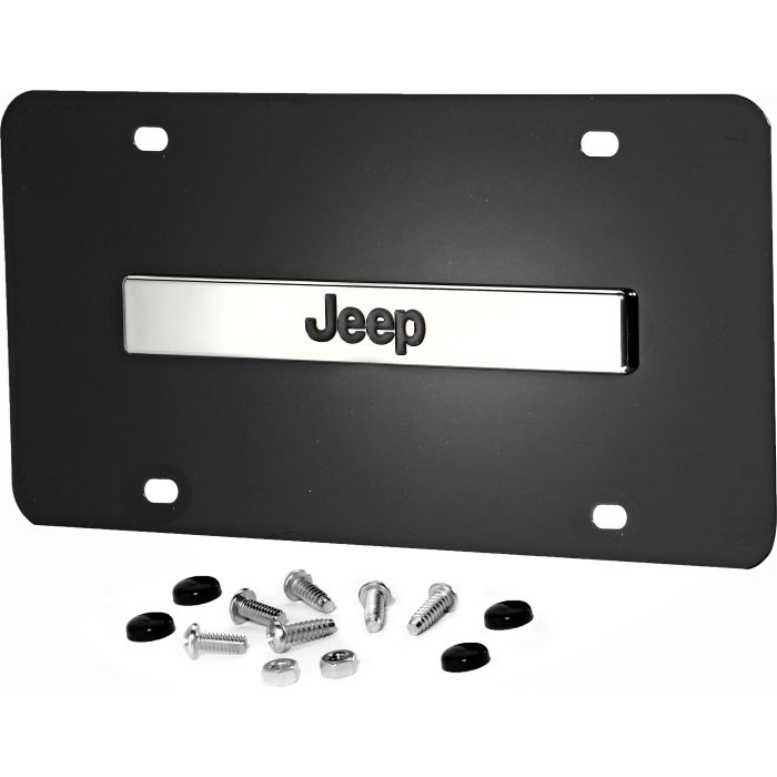 AUG 3D LOGO BLK PC JEEP LOGO PLATE