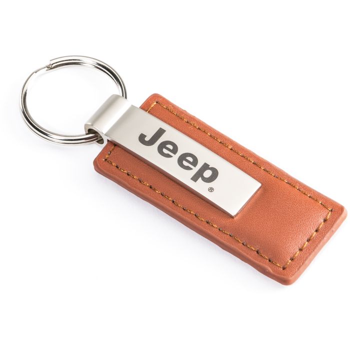 AUG BROWN LEATHER JEEP KEY CHAIN