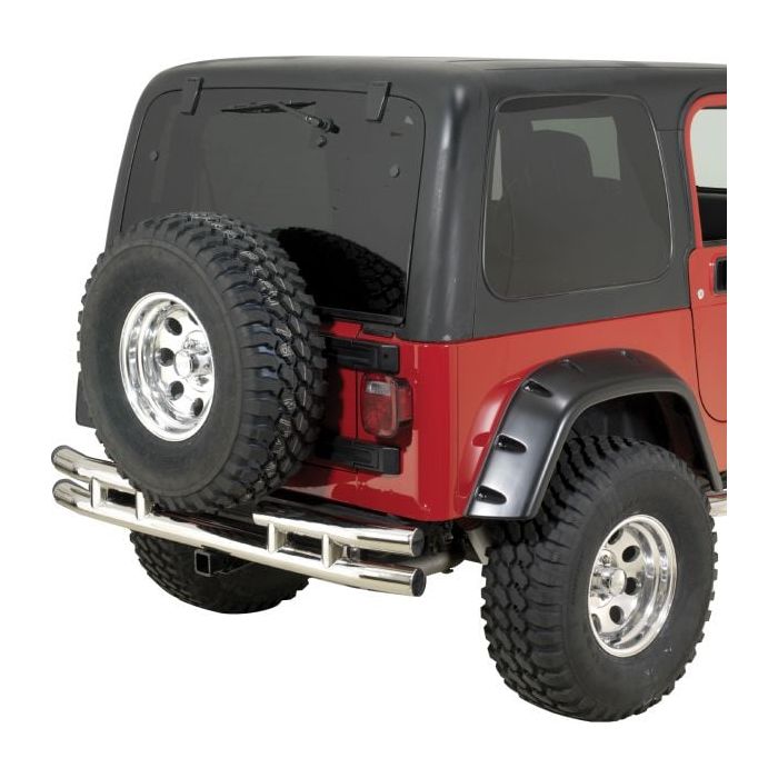 QR3 REAR BUMPER W/HITCH STAINLESS 87-06 YJ/TJ