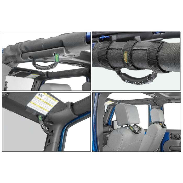 Quadratec  Ultimate Grab Handles with 3-In-One Grab Handle Pair for 07-17 Jeep Wrangler JK