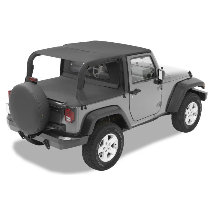Bestop  Safari Bikini, Duster & Windjammer Summer Combo in Black Diamond for 10-18 Jeep Wrangler JK 2 Door with Factory Soft Top