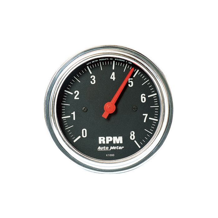 CHROME 3-3/8 TACHOMETER 8,000 RPM