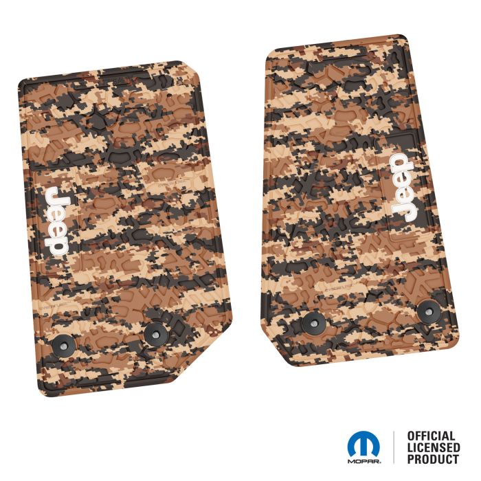 14-18 Jeep JK 2 Dr Front -Tire Tread/Scorched Earth Scene w/ JEEP Insert - Cyberflage w/ White Insert
