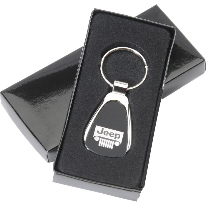 Automotive Gold  Teardrop Jeep Grille Logo Keychain 