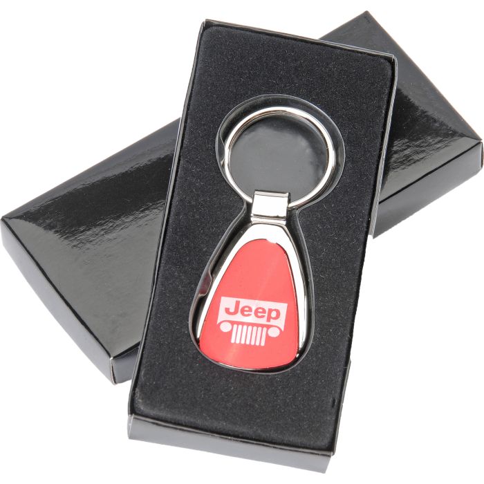 AUG TEAR DROP JEEP GRILLE KEY CHAIN RED