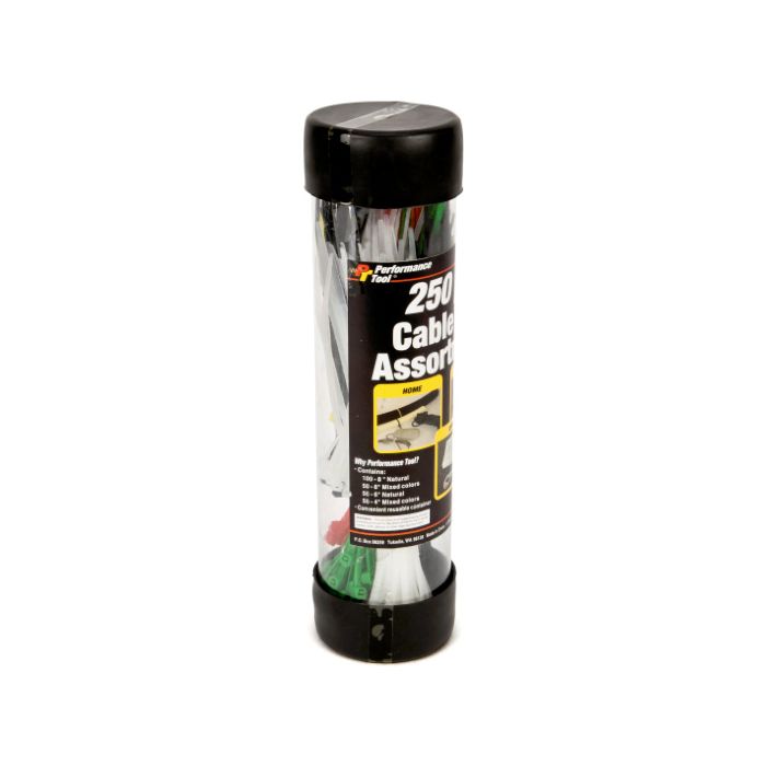 Performance Tool W2918 250 Piece Cable Tie Assortment 